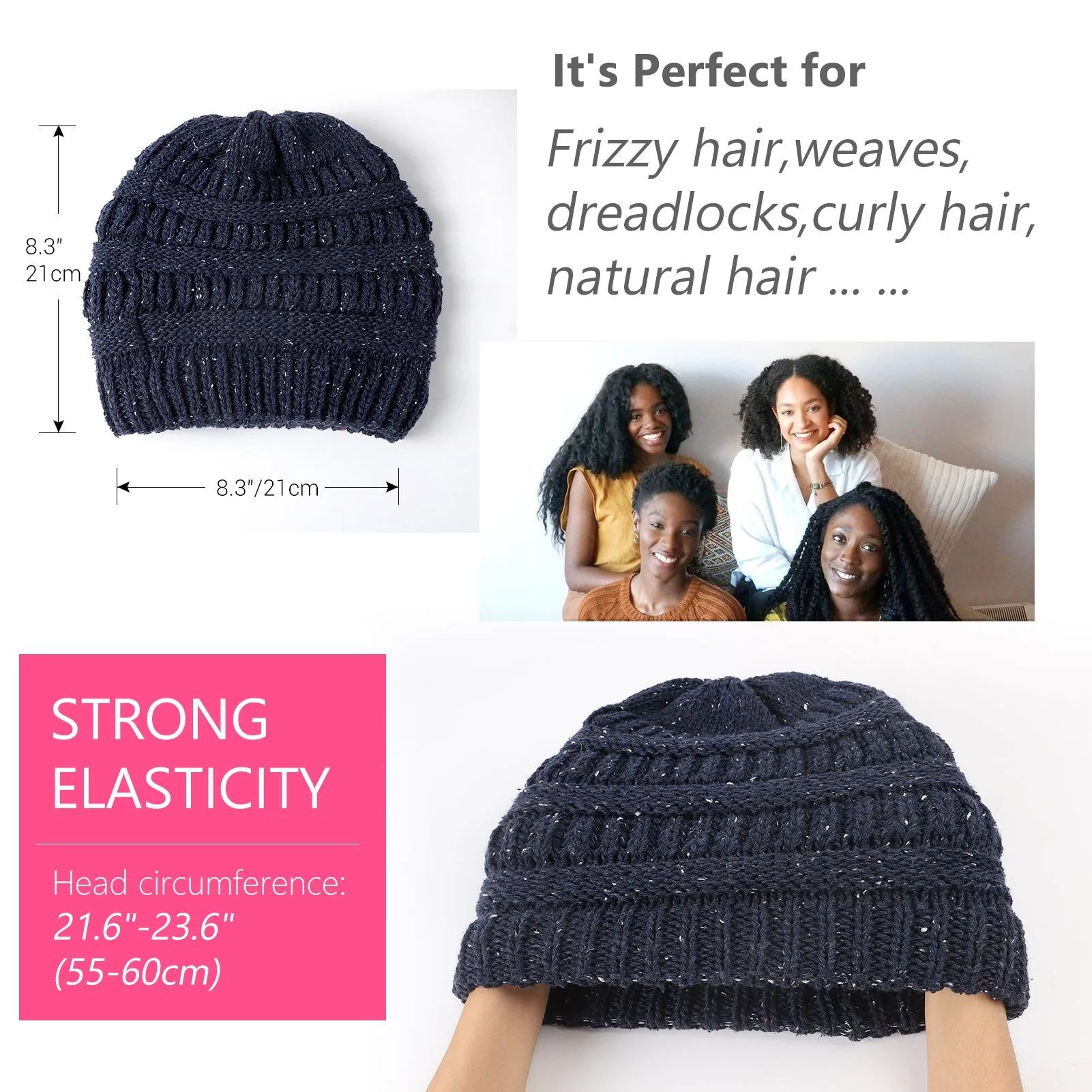 Silky Knitted Satin Lined Beanie Hats