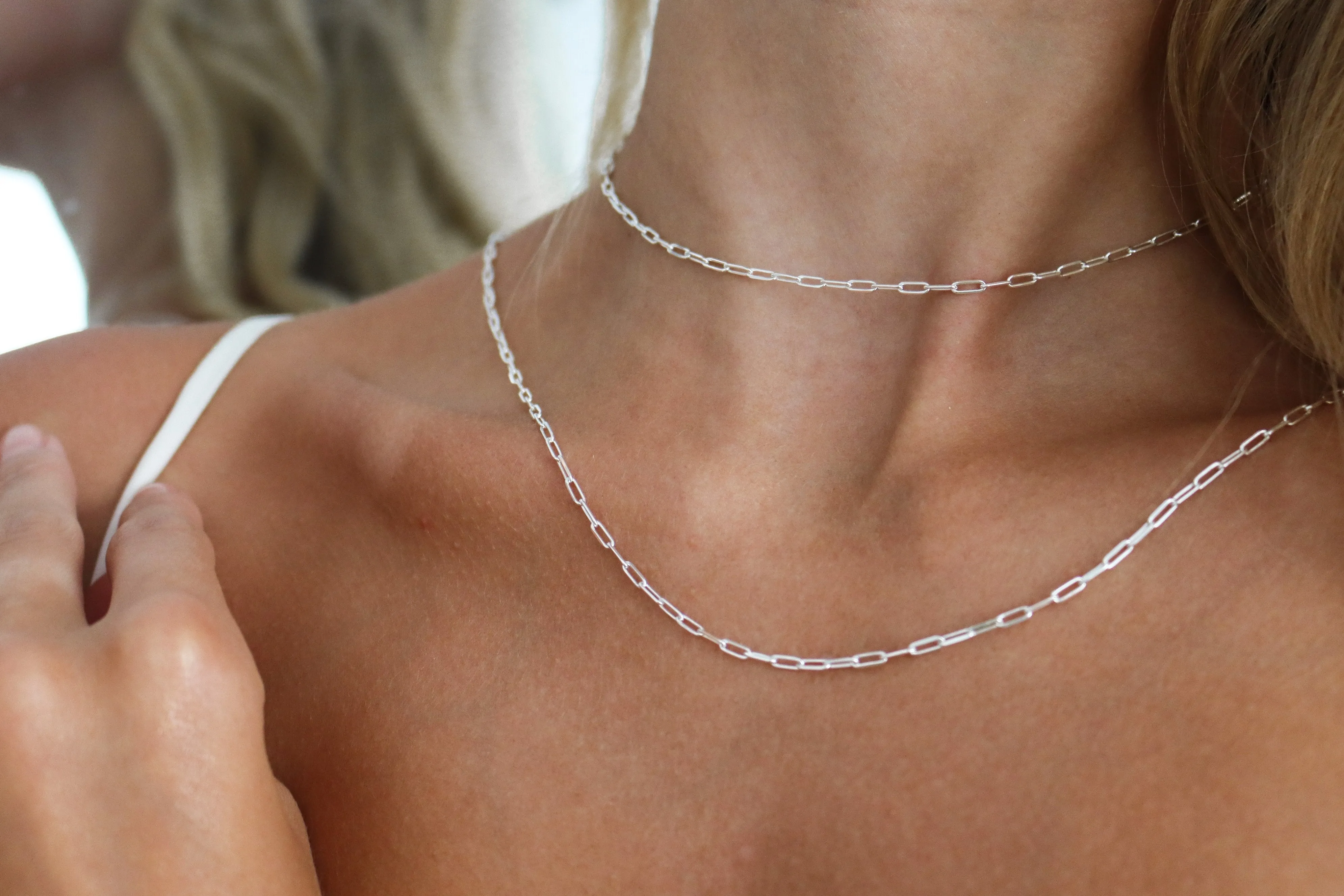 Silver Paper Clip Necklace