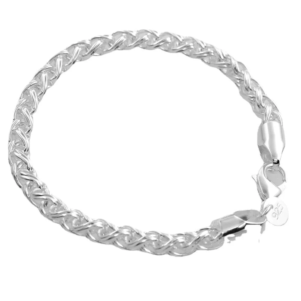 Silver Plated Statement Jewelry Jewelry Men's Twist Circle Bracelet