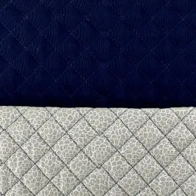 Silver/Navy | Quilt by Fabri-Quilt "Made in America" Cotton - SKU 7165B #S58