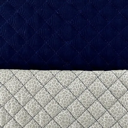 Silver/Navy | Quilt by Fabri-Quilt "Made in America" Cotton - SKU 7165B #S58