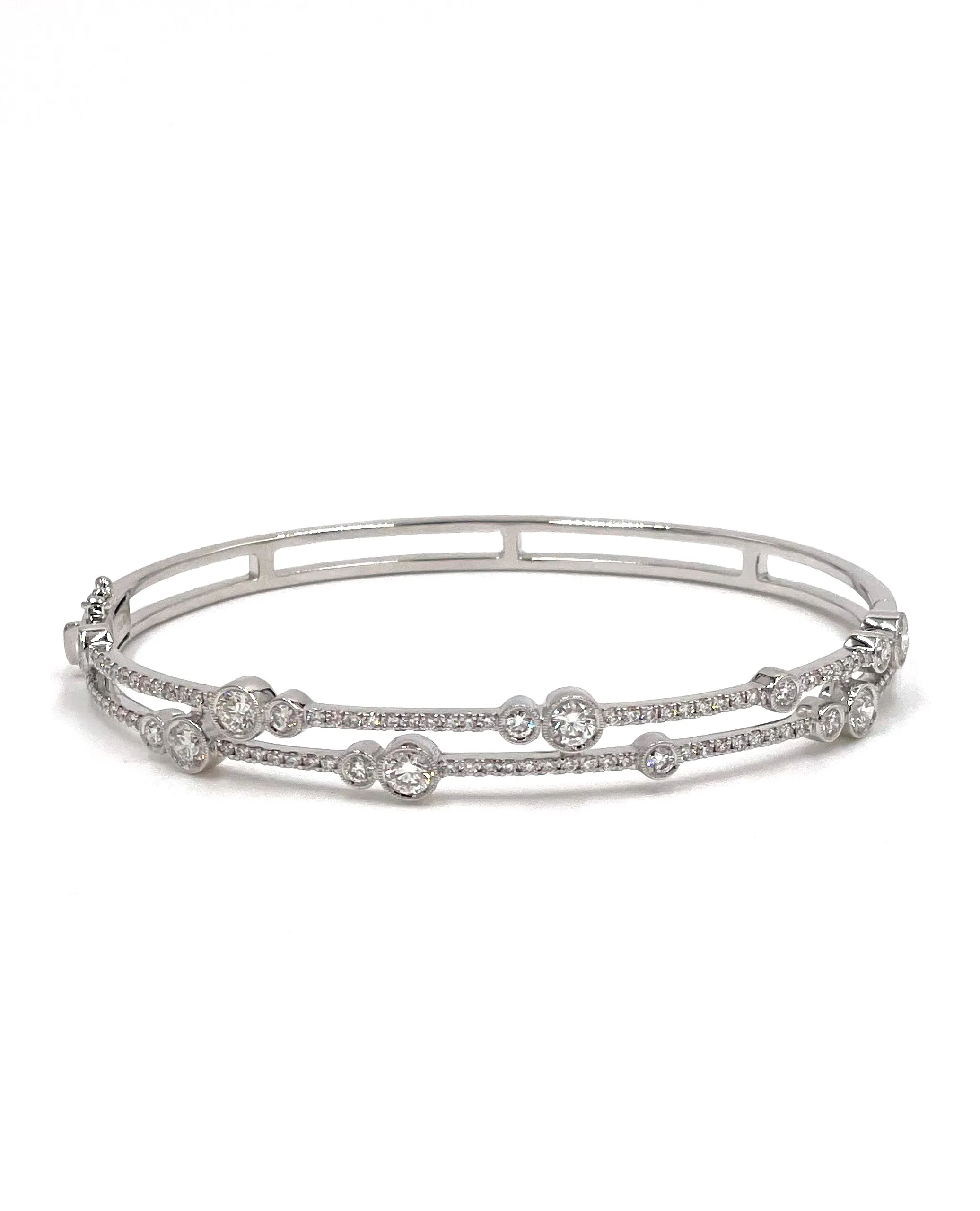 Simon G. LB2420 18K White Gold Diamond Bangle Bracelet