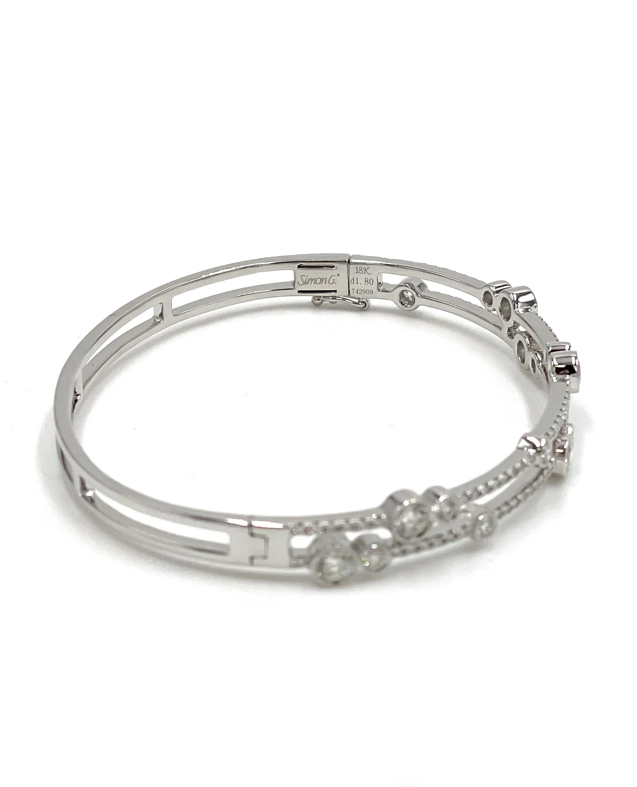 Simon G. LB2420 18K White Gold Diamond Bangle Bracelet