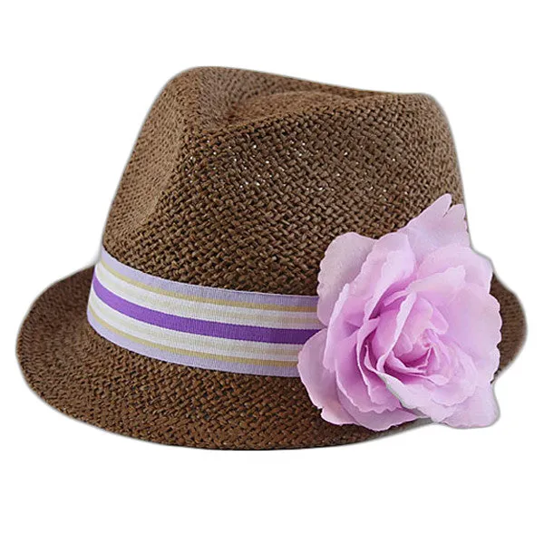 Something Special - Straw Fedora with Ribbon and Flower