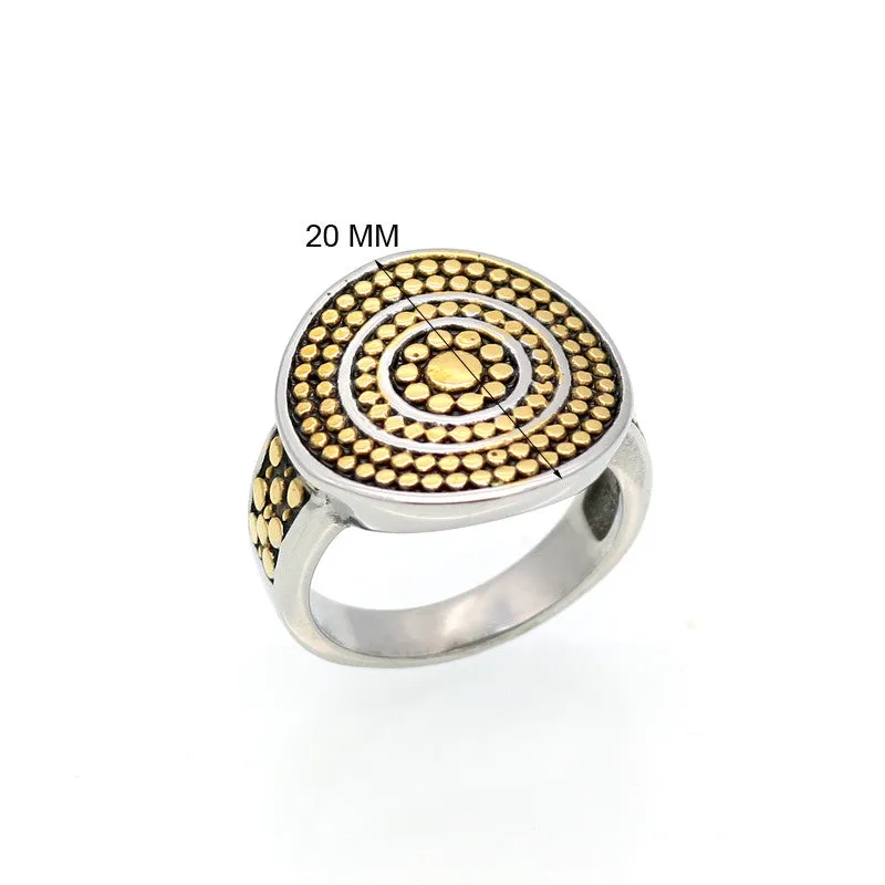 Spring 18K Gold Plated Titanium Steel Round Circular Dotted Ring Free Shipping Brand Luxury Rings For Women Fashion Jewelry