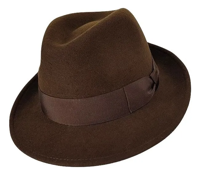 Stanton Premium Wool Felt Trilby - Brown