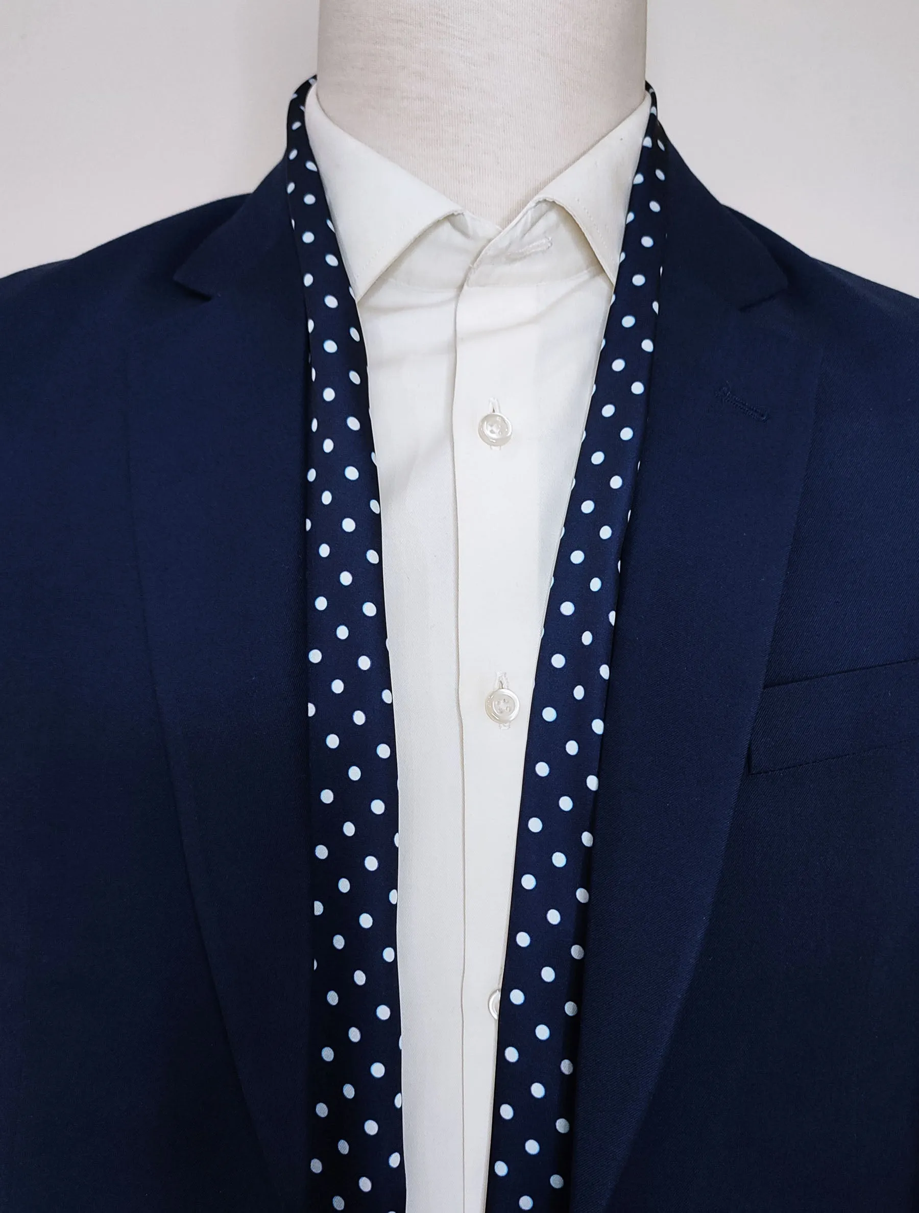 STARRY BLUE NIGHT POLKA DOTS - SILk men scarves