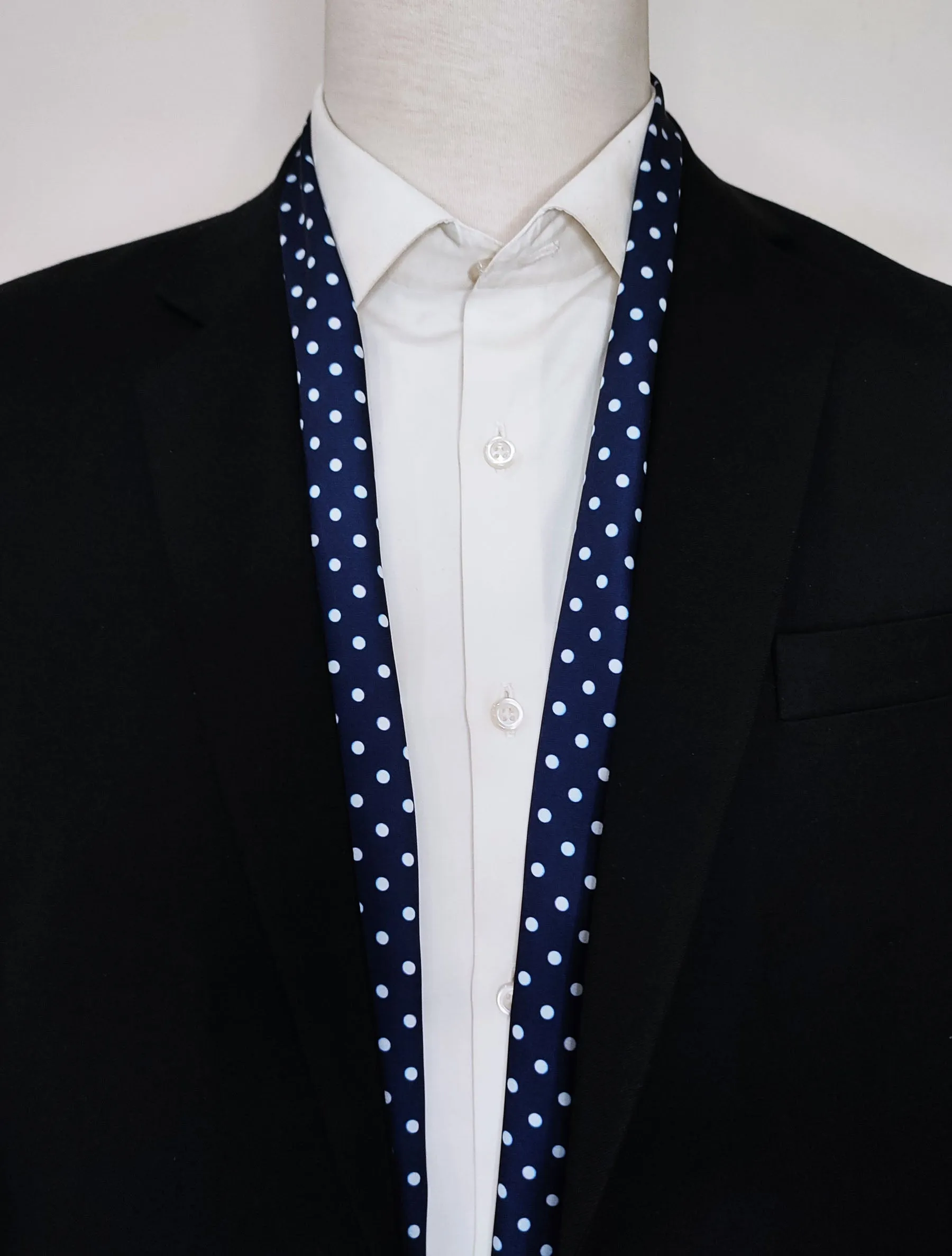 STARRY BLUE NIGHT POLKA DOTS - SILk men scarves