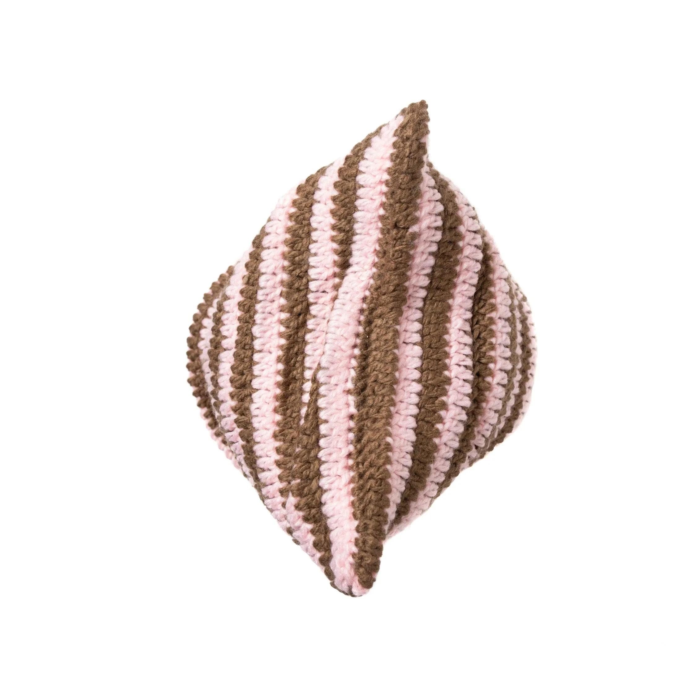 Striped Crochet Pink/Brown Beanies