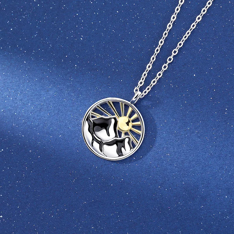 Sun and Moon Matching Couple Necklaces Jewelry Set