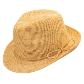 Sun 'N' Sand - Sophie Fine Raffia Snap Brim Fedora Hat