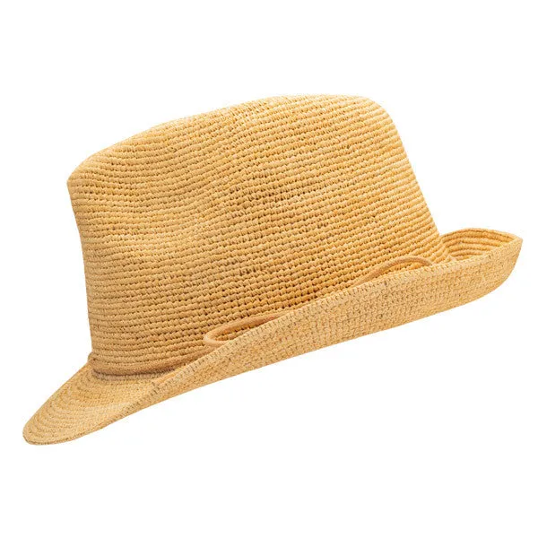 Sun 'N' Sand - Sophie Fine Raffia Snap Brim Fedora Hat