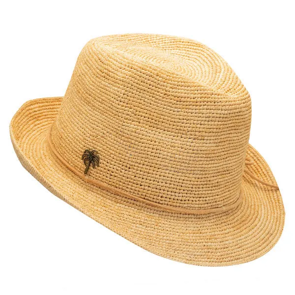 Sun 'N' Sand - Sophie Fine Raffia Snap Brim Fedora Hat