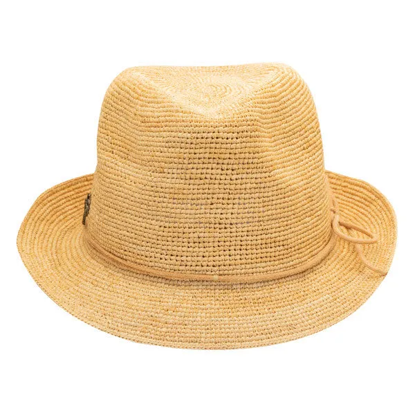 Sun 'N' Sand - Sophie Fine Raffia Snap Brim Fedora Hat