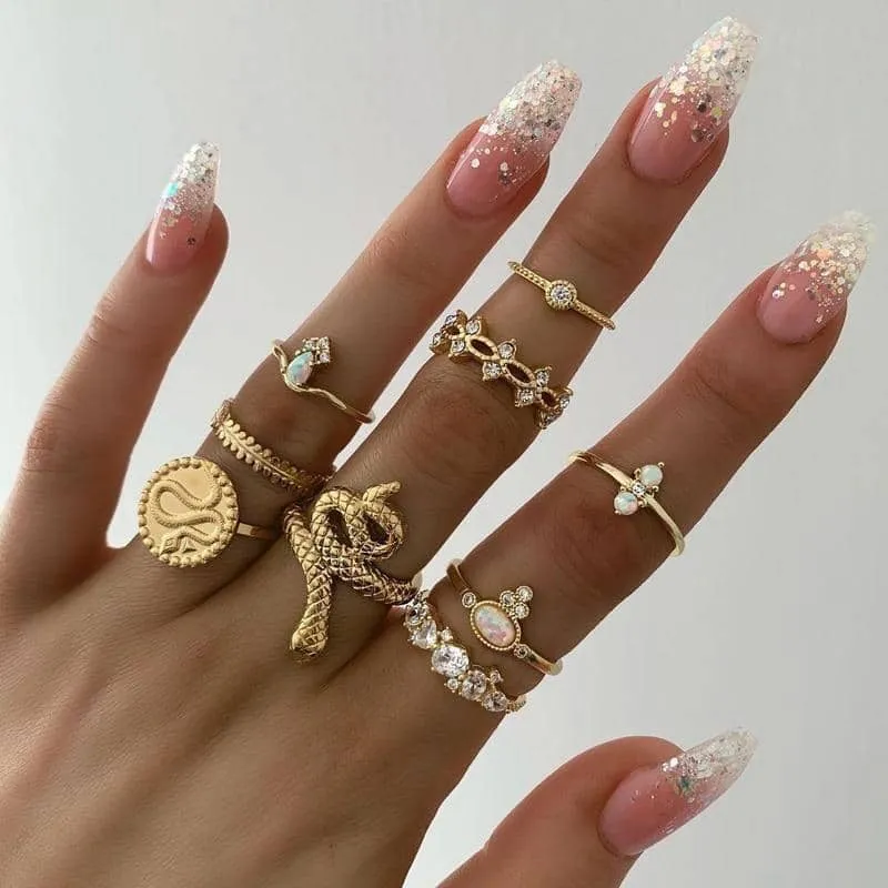 Tocona 15 Pcs Rings Sets