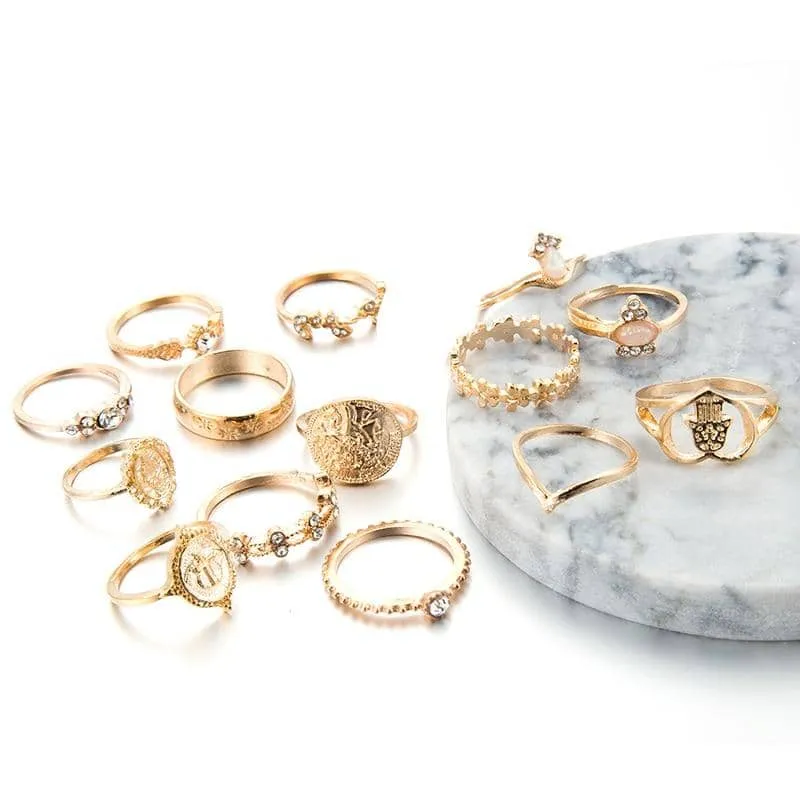 Tocona 15 Pcs Rings Sets