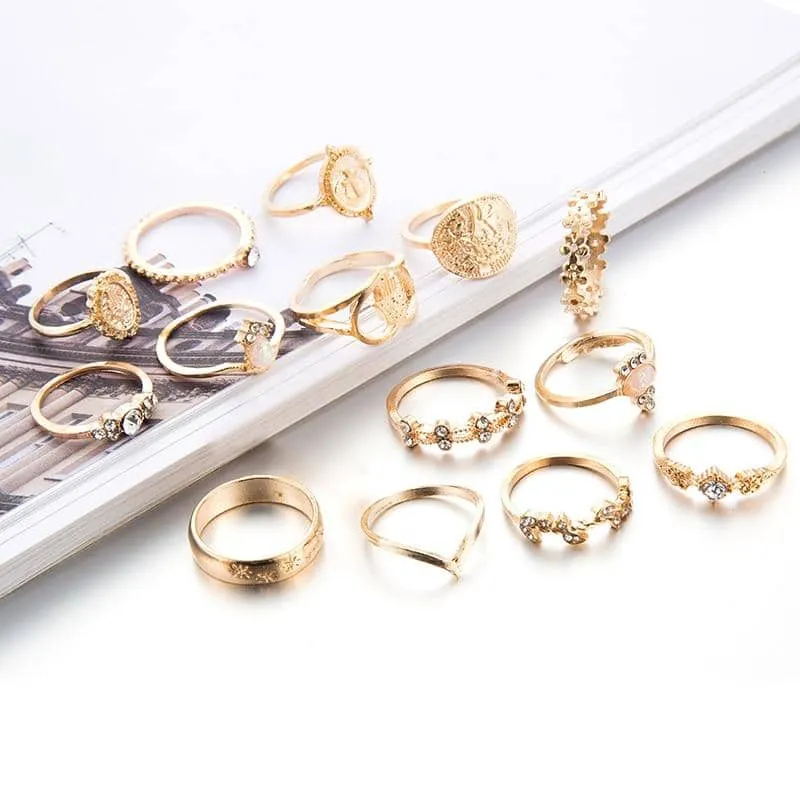 Tocona 15 Pcs Rings Sets