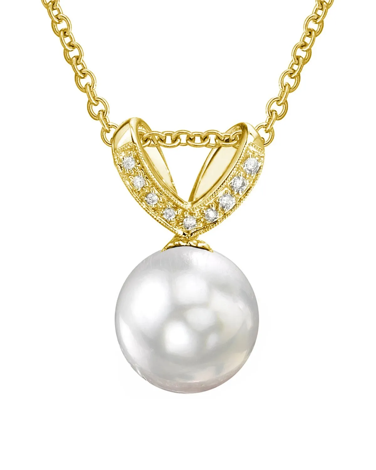 White South Sea Pearl & Diamond Pixie Pendant