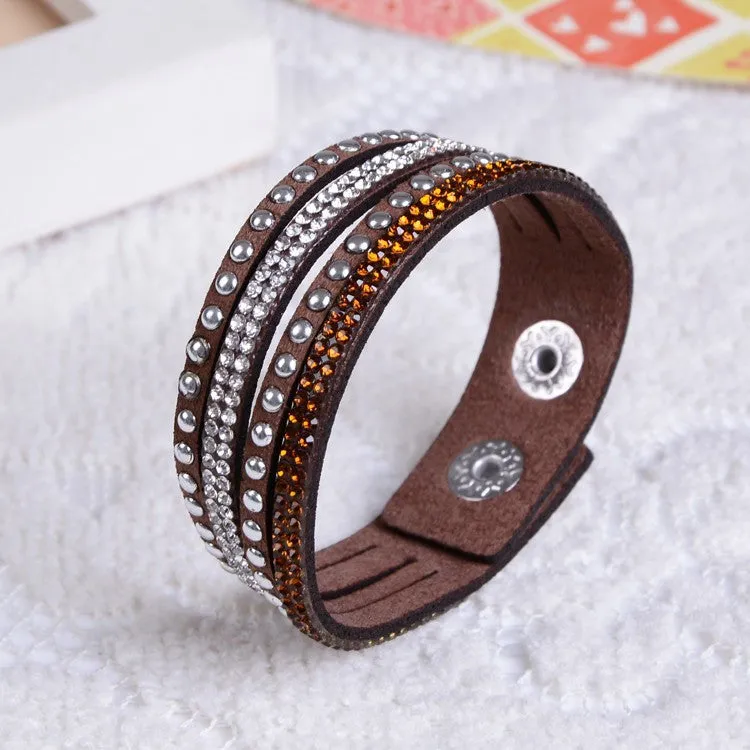 Women Fashion Leather Bracelet Charm Bracelet