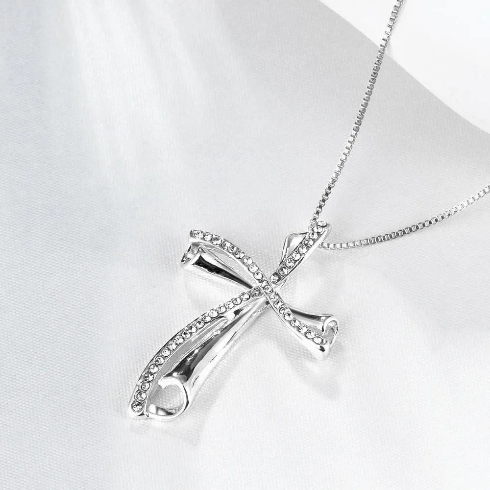 Women's Christian Necklace <br> Wave (Silvered)