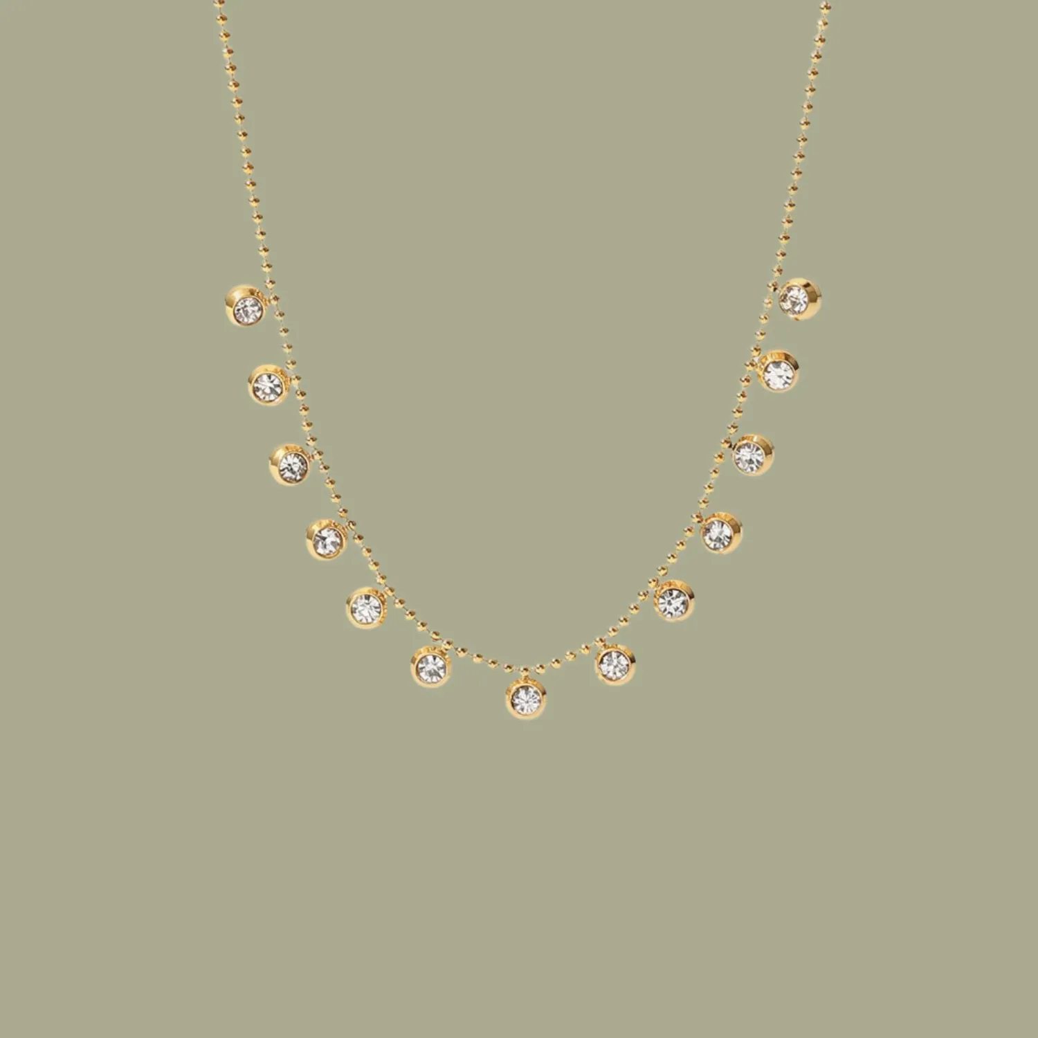 Women's Dangle Bezel Diamond Simulants Necklace