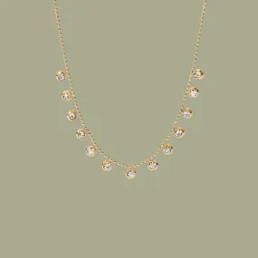 Women's Dangle Bezel Diamond Simulants Necklace