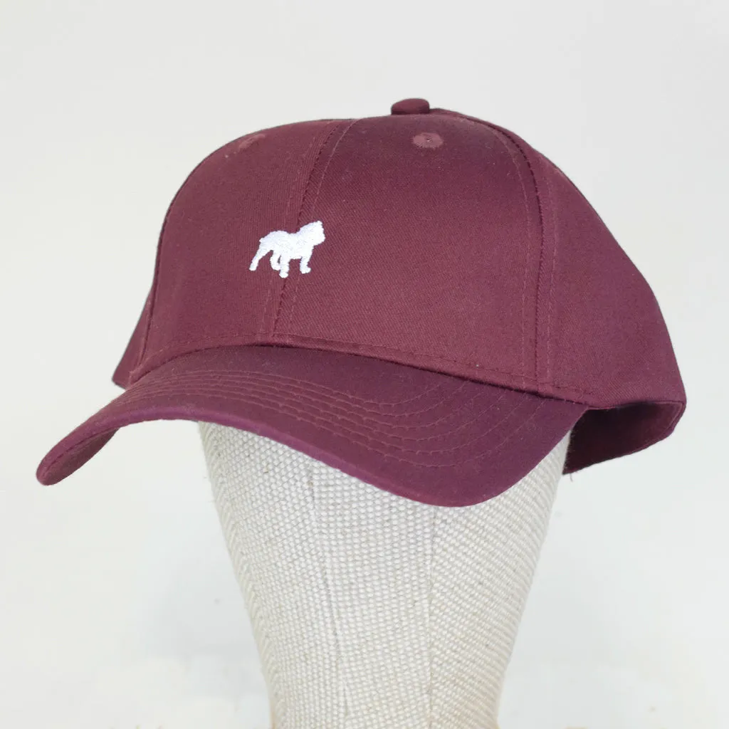 Youth Maroon Hat with Bulldog